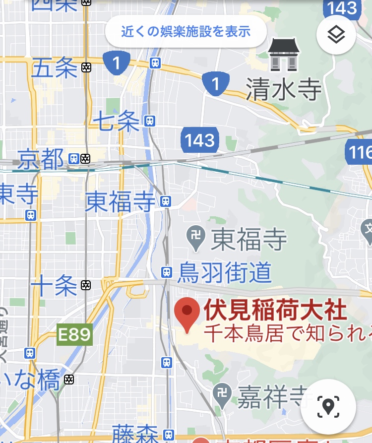 伏見稲荷大社の地図